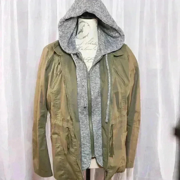 Loce Tree Olive Green Hooded Women's Jacket - Picture 1 of 9